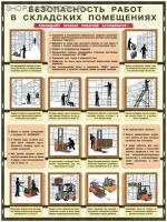 Плакат. Безопасность работ в складских помещениях (1л., 60х80см, ламинированный, с отверстием для крепления, Соуэло) Плакат. Безопасность работ в складских помещениях (1л., 60х80см, ламинированный, с отверстием для крепления, Соуэло)
