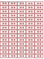 Самоклеющаяся табличка "Указатель напряжения - "36 В" (84 шт. на листе, лист 230х250 мм)