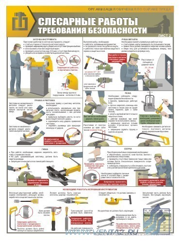 Комплект плакатов. Слесарные работы. Требования безопасности (2л., 45х60см, Вента-2)