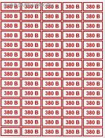 Самоклеющаяся табличка "Указатель напряжения - "380 В" (84 шт на листе, лист 230х250)