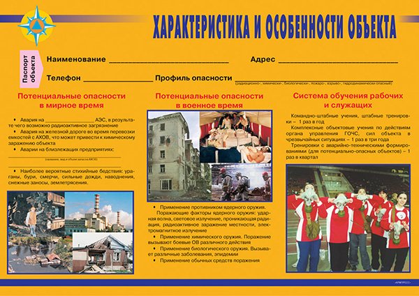 Комплект плакатов. Уголок по ГО и ЧС объекта (содержание проводимых мероприятий) (11л, ф.А3)