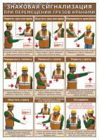 Плакат. Строповка.Знаковая сигнализация при перемещении грузов кранами (30х42см, ООО "ТД "ЦОТ")