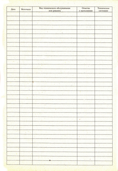 Журнал учета проведения технического обслуживания и ремонта погрузчиков.