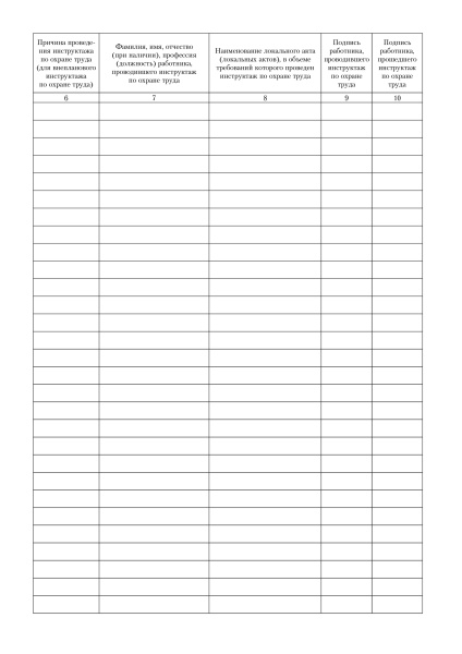 Журнал регистрации проведения инструктажа на рабочем месте (первичный, повторный, внеплановый) (форма соотв. пост. Правительства РФ от 24.12.2021 № 2464)