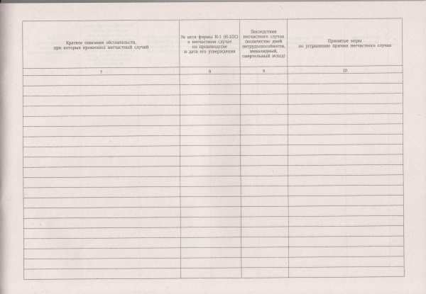 Журнал регистрации несчастных случаев на производстве (Форма 11, утв. прик. Минтруда России от 20.04.2022 № 223н).