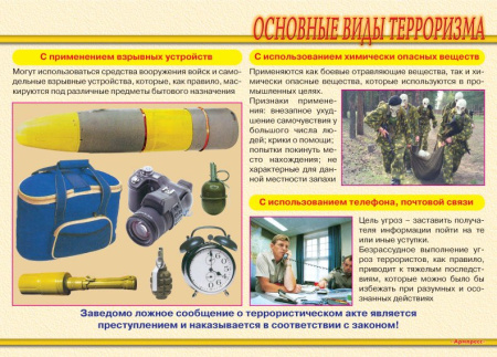 Комплект плакатов. Меры по противодействию терроризму (9л., 42х30см)