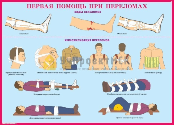 Комплект плакатов. Первая медицинская помощь (10л., 42х30см)