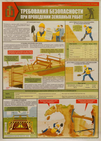 Комплект плакатов. Земляные работы. Требования безопасности (2л., 45х60см, Вента-2)
