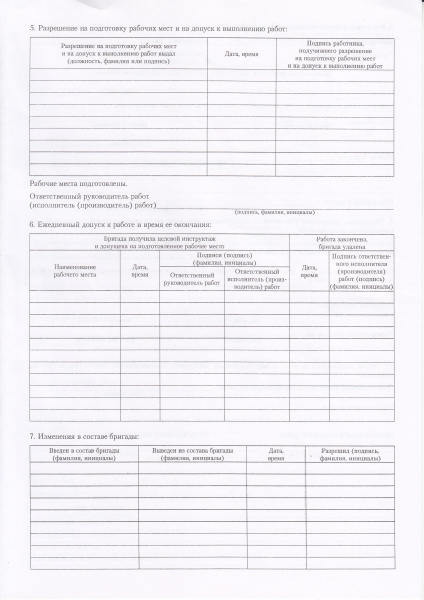 Наряд-допуск на производство работ на высоте (приложение 2 к Правилам по ОТ при работе на высоте, утв. прик. Минтруда России от 16.11.2020 № 782н)