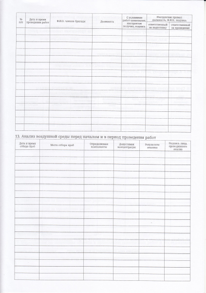 Наряд-допуск на проведение газоопасных работ (приложение № 2 к ФНП  "Правила безопасного ведения газоопасных, огневых и ремонтных работ". Утв. приказом Ростехнадзора от 15.12.2020 №528
