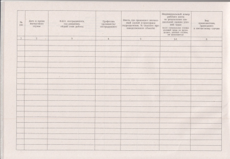 Журнал регистрации несчастных случаев на производстве (Форма 11, утв. прик. Минтруда России от 20.04.2022 № 223н).